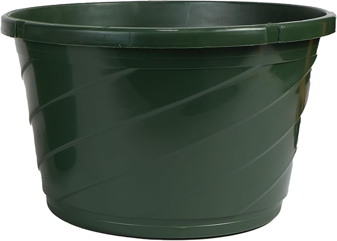 The HC Companies Euro Hanging Basket Planter Decorative 10-Inch Large Plastic Hanging Basket w/Swirl Design for Outdoor Plants, Green
