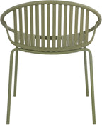 Christopher Knight Home Set of 2 Tita Modern Patio Outdoor Dining Chairs, Stacking Chair, Outside Dinner,Garden/Balcony/Poolside Stackable Accent Chairs,Metal Legs,Plastic Cutout Backrest, Green