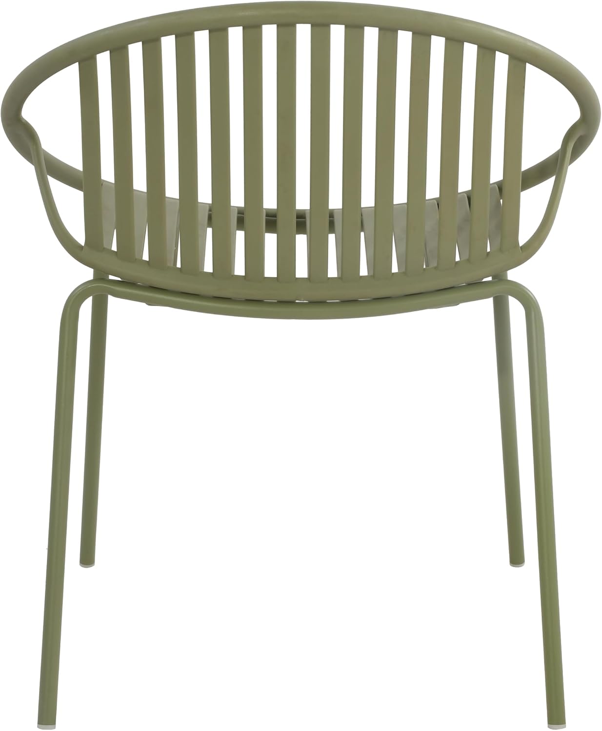 Christopher Knight Home Set of 2 Tita Modern Patio Outdoor Dining Chairs, Stacking Chair, Outside Dinner,Garden/Balcony/Poolside Stackable Accent Chairs,Metal Legs,Plastic Cutout Backrest, Green