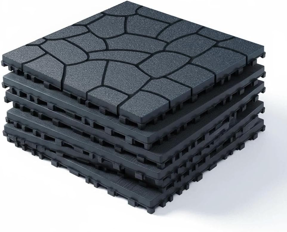 interlocking deck tiles 44 pack, plastic outdoor deck, main product view