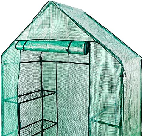 homgarden mini walk-in greenhouse 3 tiers 6 shelves showing dimensions