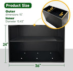 Black Steel Metallic Heavy Planter 36" x 15" x 24" for Outdoor Plants Metal Rectangular Outdoor Planter Spliced Flower Box with Partitions for Outside,Indoor,Garden (Black, 36 * 15 * 24)