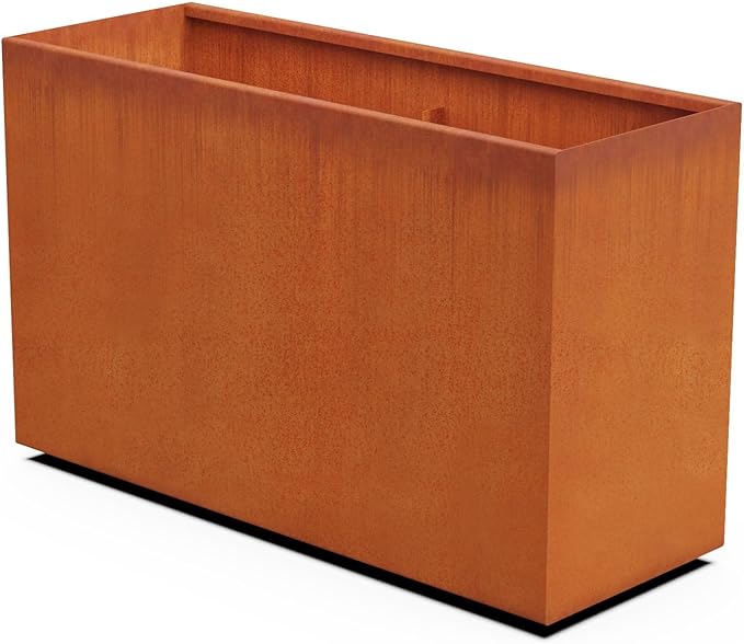 Plantercraft Corten Steel Planters Large Rectangular - 48x18x30 Extra Large Outdoor Planter Box for Patio, Garden & Privacy Screen | Heavy Duty 11-Gauge Metal, Made in USA