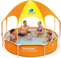 Bestway 56543E Splash in Shade 8 Foot x 20 Inch Outdoor Family Kids Spray Play Swimming Pool and Canopy with Water Sprayer