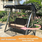 6.7x6.7x4.1ft outdoor mosquito netting for swing/patio, three-person large, front angle view