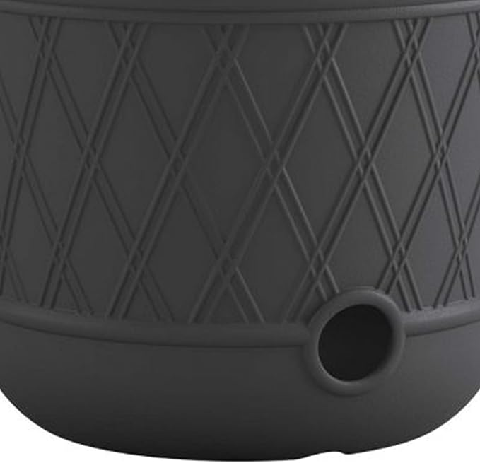 Suncast 12 Pack 14" x 12" Round Resin Decorative Weatherproof Outdoor Hideaway Standard Garden Hose Storage Pot with Drainage Holes, Gray