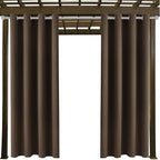 DIVA EN CAMINO DEC Water Proof Outside Curtains with Grommet Top for Porch, W52 x L120 Thermal Insulated Washable Light Block Outdoor Divider Drapes for Patio Gazebo Deck Pool Area Pergola Cabana