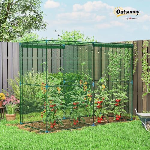 outsunny 8' x 4' x 6' crop cage shown in use