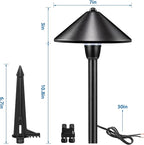 SUNVIE 8-Pack Low Voltage Landscape Pathway Lights 12-24V 3W LED Landscape Lighting 3000K Outdoor Pathway Lighting IP65 Waterproof Aluminum Wired Path Lights for Yard Garden Walkway, ETL Listed Cord