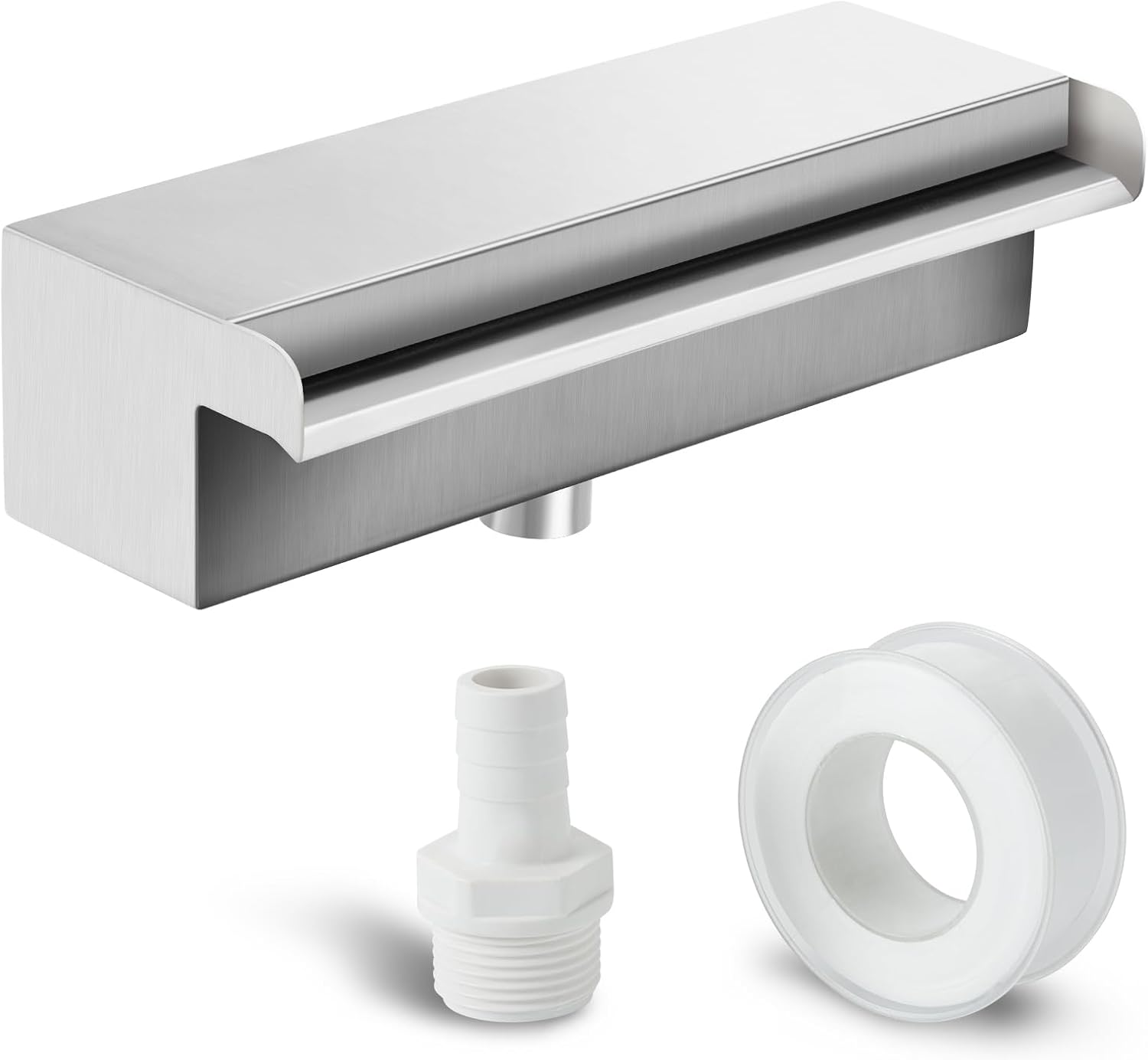 Waterfall Pool Fountain 304 Stainless Steel 11.8" Rectangular Waterfall Spillway for Pools, Fountains,Pond and Spa's