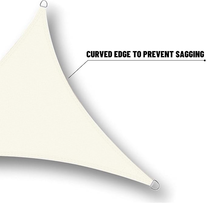 SUNNY GUARD Waterproof Sun Shade Sail 8'x12'x14.4' Cream Right Triangle UV Block Sunshade for Backyard Yard Deck Patio Garden Outdoor Activities and Facility(Customized)