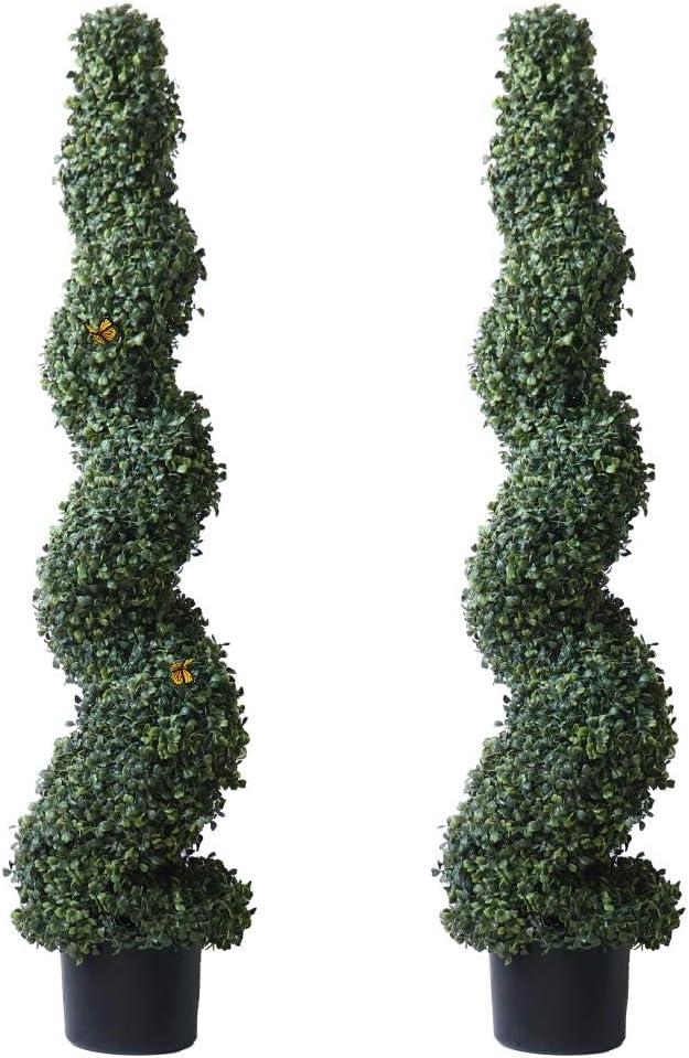 all season green 4' spiral boxwood topiary trees, main product view