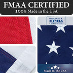 american flags for outside 3x5-100% polyester made in, close-up detail