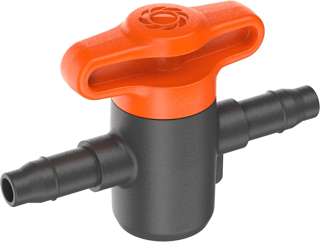 Gardena Micro Drip System Shut-Off Valve, 4.6 mm (3/16 inch): to Regulate or Shut Off Individual Pipelines, infinitely Variable, Contents: 2 Pieces (13217-20)