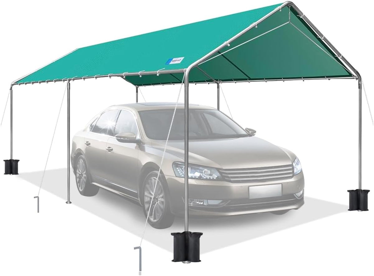 10x20 ft heavy duty car canopy galvanized frame, main product view