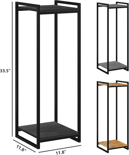 2-Tier Plant Stand Indoor, 34" Tall Modern Plant Shelf Corner Flower Pot Holder Organizer for Living Room Balcony Garden, Black