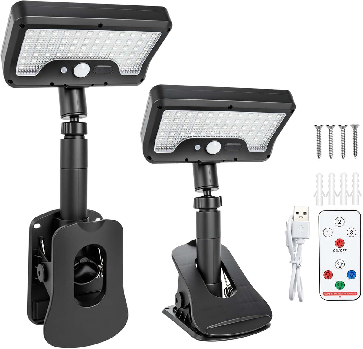 clip on solar lights outdoor with motion sensor, main product view