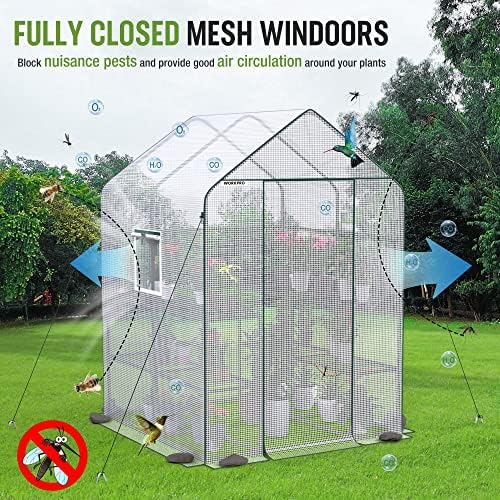 workpro greenhouse, heavy duty walk-in greenhouse (56” x showing dimensions