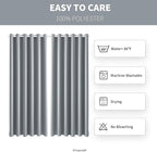 DIVA EN CAMINO DEC Outdoor Patio Curtain Waterproof Darkening Thermal Insulated Indoor Curtains for Bedroom, Porch, Living Room, Pergola, Cabana, W84 x L95, Light Gray, Set of 2 Panels