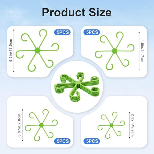 20pcs Plant Stem Support, Unique Design Stem Supports for Indoor Plants, Monstera Plant Support for Thriving Growth, Four Different Size Combinations Indoor Plants Accessories (Green)
