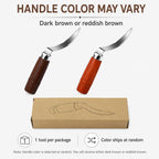 DOITOOL Coconut Meat Removal Tool Stainless Steel Fresh Coconut Scraper Knife with Ergonomic Wood Handle for Raw Shell Extraction and Manual Opener | Curved 9 inch Blade with Ergonomic Wood Handle for Raw Shell Extraction and Manual Opener