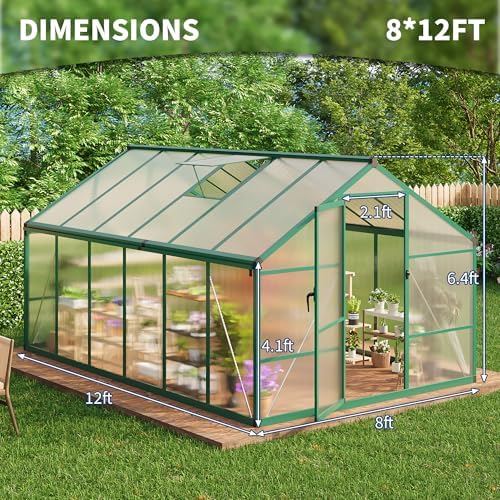 8×12 ft greenhouse, large walk in greenhouses for shown in use