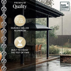 rain chains direct - modern loop rain chain showing dimensions
