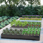 diiyiv 2pcs 12x4x1ft galvanized raised garden bed kit,vegetable, front angle view