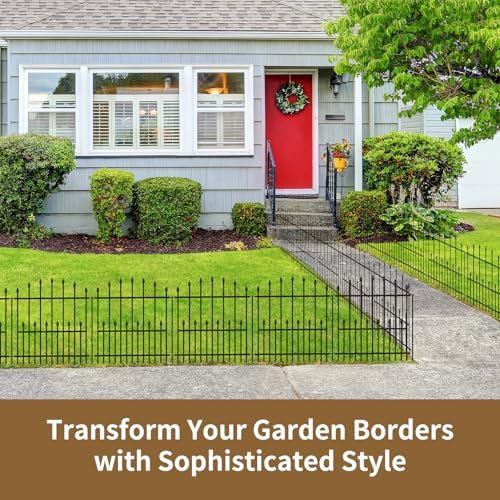 decorative garden fence - 32in(h) x 24.16ft(l) heavy, front angle view