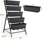 sejov 4ft vertical raised garden bed, 5 tiers, front angle view