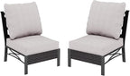 MFSTUDIO Patio Furniture Set, 2 Seat Outdoor Sectional Sofa Conversation Set, Woven Rattan Patio Couch for Backyard, Garden, Deck