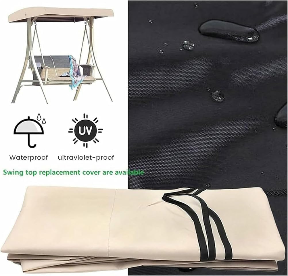Replacement Canopy for 3 Seater Outdoor Swing Chairs,Swing Canopy Replacement Top Cover,Waterproof Sunscreen Universal Top Cover Fits Patio Porch Garden Hammocks,Red