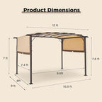 AECOJOY Pergola 9' x 12' Outdoor Pergolas, Pergolas and Gazebo Clearance, Retractable Metal Pergola with Sun Shade Canopy for Patio, Backyard, Garden