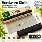 Hardware Cloth 1/2 inch Chicken Wire Fencing 48 x 100 Ft 19-Gauge | Black Vinyl Coated Wire Mesh Roll, Garden Fencing, Welded Wire Fence Roll, Wire Mesh Fencing, Rabbit Wire and Rodeng Wire