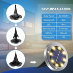 Solar Lights Outdoor Waterproof, 12 Pack Solar Ground Lights with Large Capacity Battery, High Efficiency Solar Powered Lights for Outdoor Garden, Patio, Pathway and Yard (Warm Light)