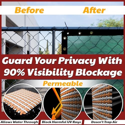 amgo 6' x 25' fence privacy screen, heavy, side view