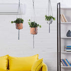 ELANE 6PCS Macrame Plant Hanger Indoor Hanging Planter Basket Decorative Tassels Flower Pot Holder for Indoor Outdoor Home Decor(6Pcs Grey)
