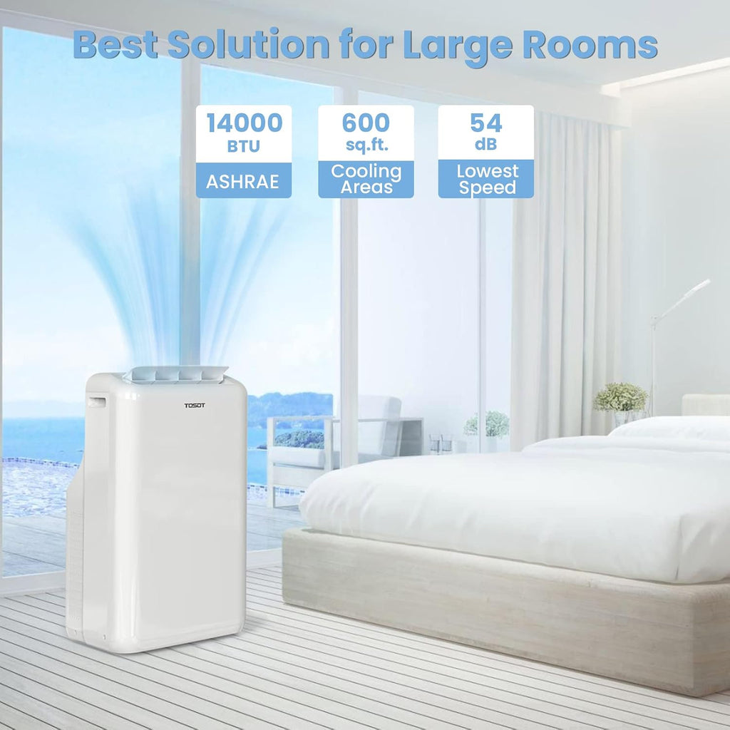 tosot 14,000 btu wifi portable air conditioner, aomi shown in use