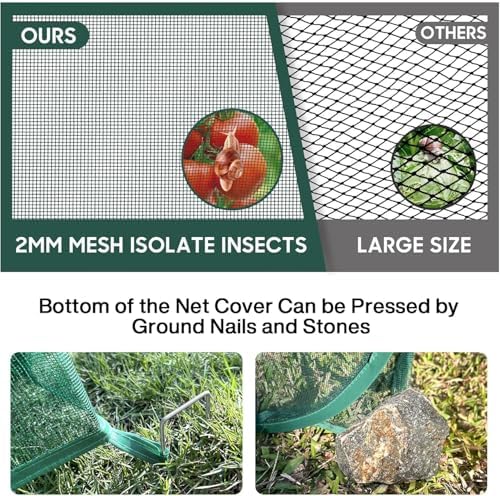 pop up mesh plant cover,35x35x38'' garden netting for, close-up detail