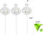 3 PCS Top-Fill Self Watering Globes, Automatic Plant Watering Devices, Transparent Self Watering Planter Insert, Durable Clear Glass Aqua Bulbs for Indoor, Cactus Shape, & Funnel