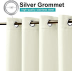 NICETOWN Fade Resistant Outdoor Patio Curtains Waterproof 2 Panels, Xenon Arc Tested Grade 4 Fade Proof, W52xL84 in Thermal Insulated UV Protection Drapes for Sunroom & Pergolas, Light Beige