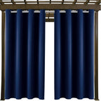 Waterproof Outdoor Curtain W52 x L84 - Grommet Top Sunlight Blocking Window Treatment Drapes Blackout Curtains for Home Bedroom Living Room Outdoor Patio Porch Pergola Cabana Gazebo (Navy, 2 Panels)