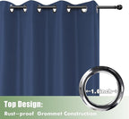 HolidayIdeas Outdoor Curtains for Patio Waterproof, 6 Panels - 54x84 Inches - Weatherproof Privacy Outsides Curtains for Cabana Porch Pergola, Sunlight & UV Blocking (Navy, Grommet Top)