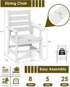 GREENVINES Outdoor Dining Chair | HDPE | Patio Chairs | All-Weather | White