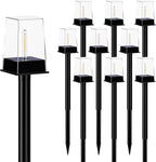 Solar Pathway Lights Outdoor 10 Pack, Solar Garden Lights Warm White 4 Lighting Modes, Solar Path Lights Auto On/Off, Landscape Lighting for Yard Walkway Driveway Patio Lawn Decor
