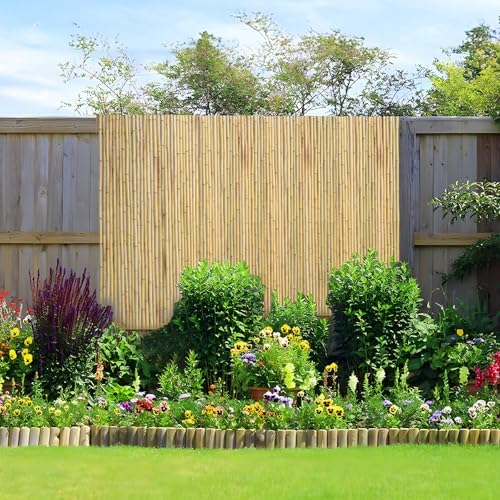 vevor natural rolled bamboo fence, eco-friendly privacy screen, view 9