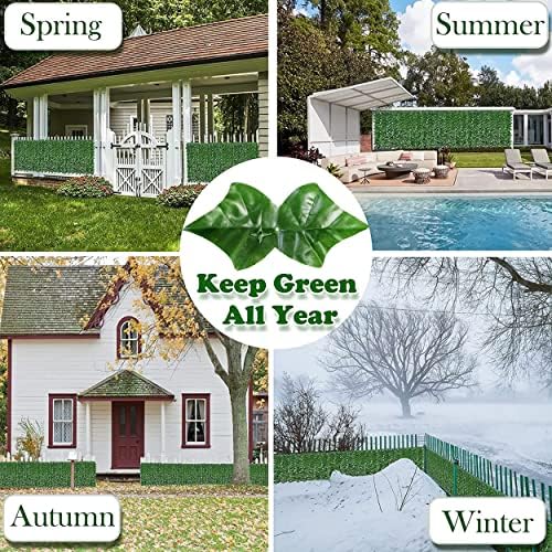 bybeton 40"x160"(44sqft) ivy privacy screen uv-anti fade-proof fence, side view