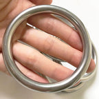 2.5" Metal O-Ring, 4 Pack 304 Seamless Welding Stainless Steel Rings Heavy Duty Smooth Solid Multi-Purpose Big Ring for for Crafts, 8mm x 50mm