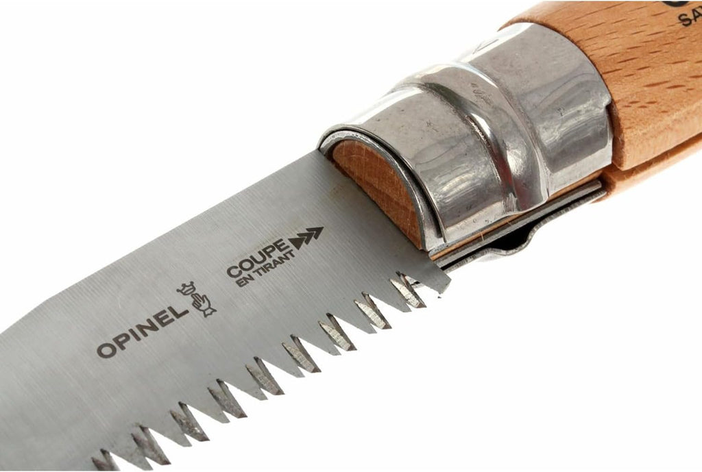 Opinel Folding Saw - Gardening and Camping Folding Carbon Steel Saw with Beechwood Handle