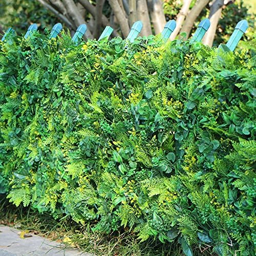 uland 12pcs 20 x 20 inches artificial boxwood, front angle view